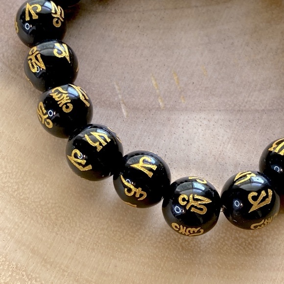 Feng Shui Black Obsidian Wealth Bracelet 12mm Beaded Pi Xiu Bracelet - Picture 7 of 11